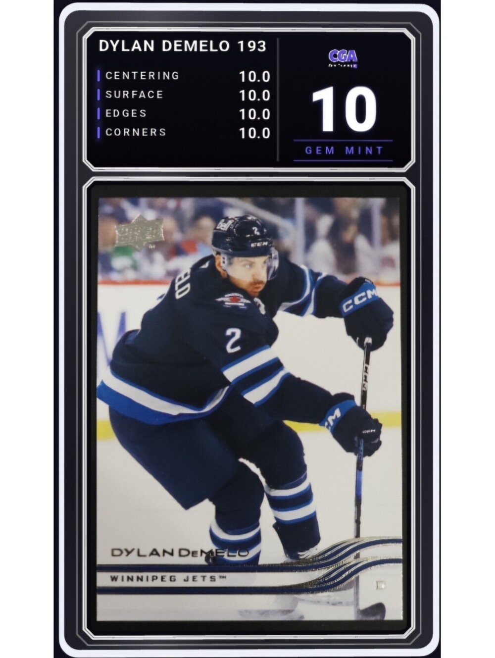 2025-26 Upper Deck #193 Dylan DeMelo Winnipeg Jets NHL - CGA 10.0 Digital Grade